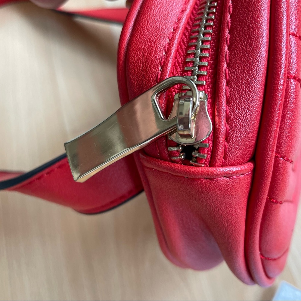 Red Quilted Leather Belt Bag Crossbody Bag Hip pack Belly Bag Fanny pack Chest - Picture 5 of 11